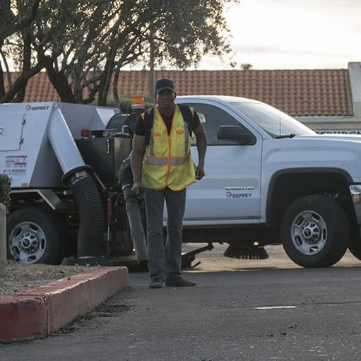 parking lot sweeping in Scottsdale.