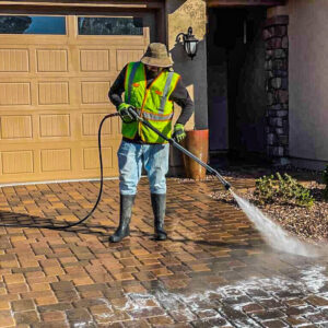 Paver Driveway Pressure Washing