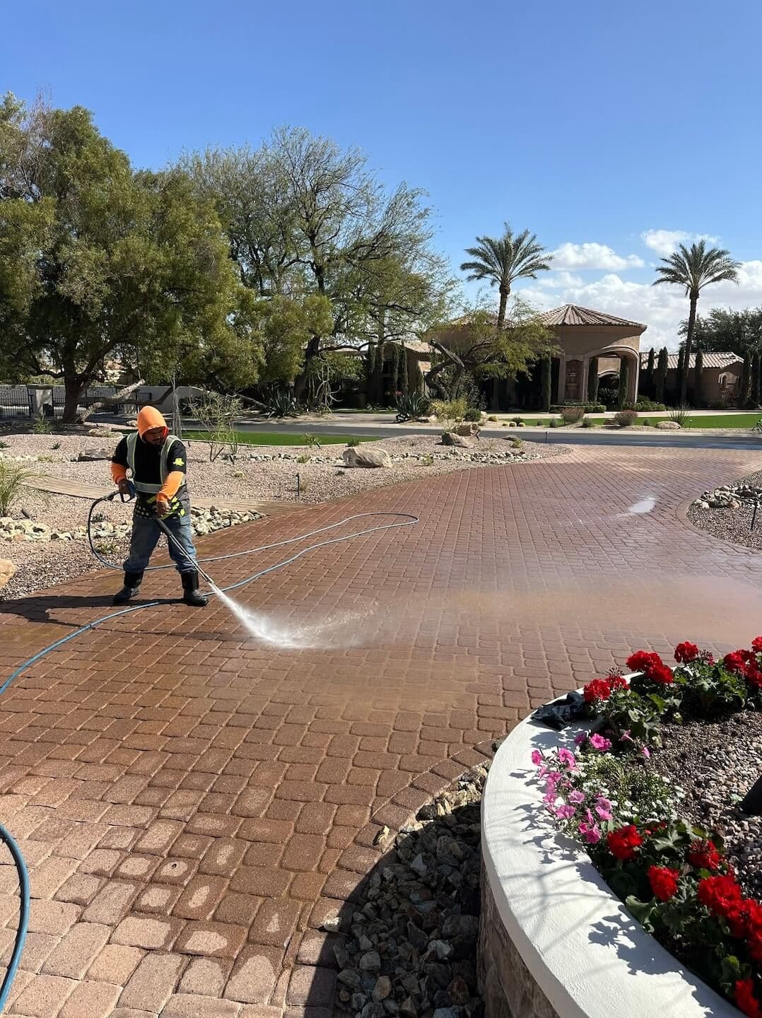 HOA Cobblestone power washing company in Glendale, AZ.