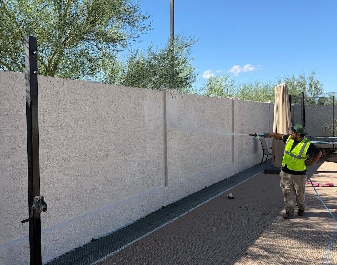 retainer wall power washing service in Glendale, AZ.