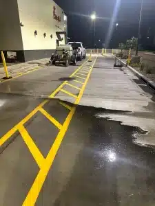 fast food restaurant parking lot drive thru pressure washing service in Phoenix.
