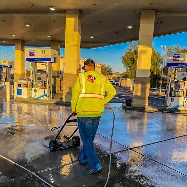 gas station parking lot cleaning in Scottsdale.