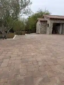 power washing service near me in Silverleaf in Scottsdale for oil stained brick driveway.